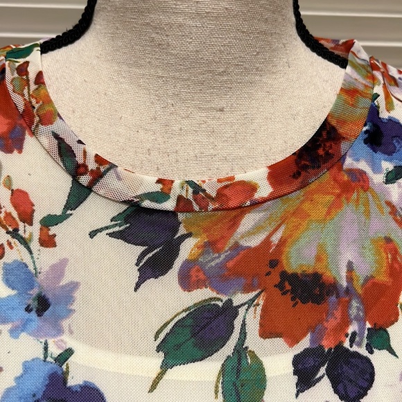 Love by Design Catherine Long Sleeve Mesh Babydoll Dress in Paint Flowers Size M - Picture 6 of 17
